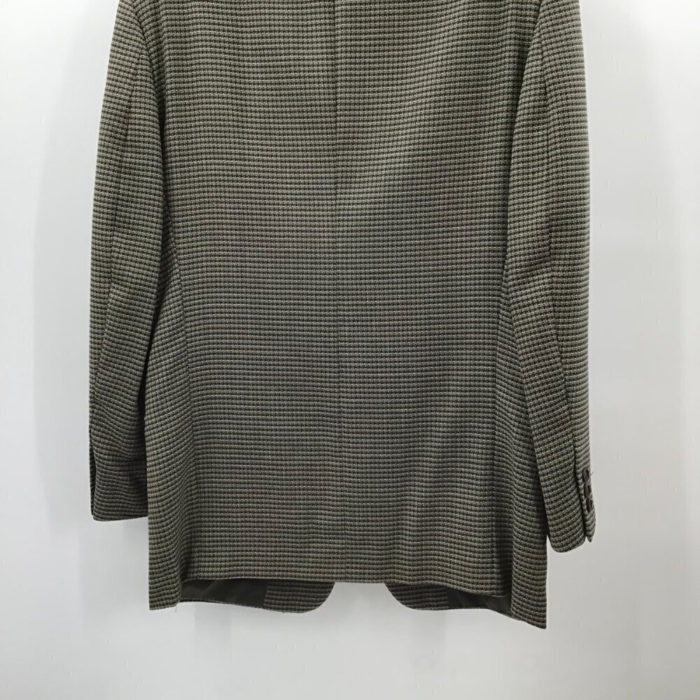 VTG Daniel Hechter Foley's Blazer 44 Chest Sport Coat Check Black Tan USA Made - Picture 8 of 13